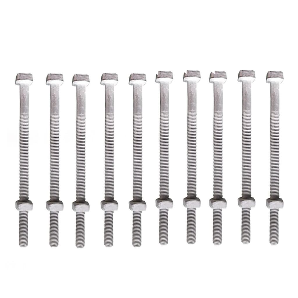 KIT 10 PARAFUSO GALV FOGO POSTE PADRAO 12X250MM 1/2X10" M12