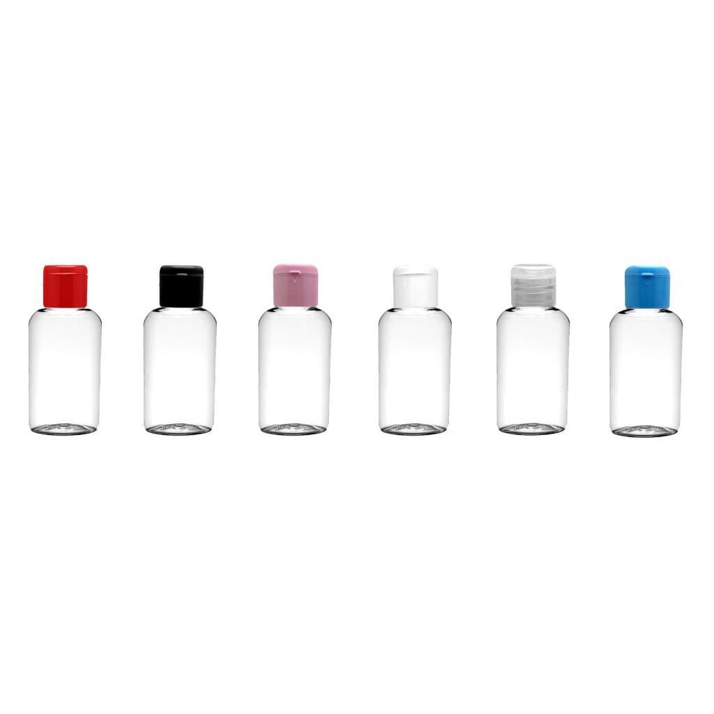 20 Frascos Plástico Pet 30 Ml oval Tampa Flip Top para viagem sabonete líquido, álcool gel, cremes e shampoo