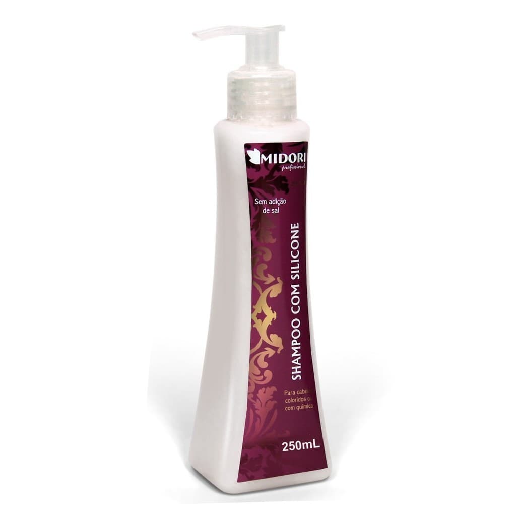 Shampoo com Silicone 250ml Midori sem sal - limpeza hidratante para cabelos com química profissional