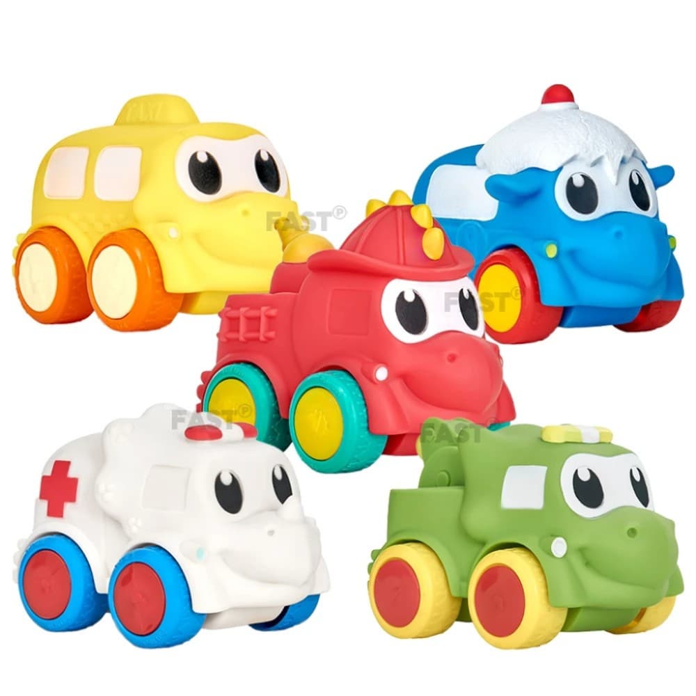 Carrinhos Infantil Vinil Macio Dino Baby Soft Cars Mordedor Com Rodinhas Livres - Puff Toys