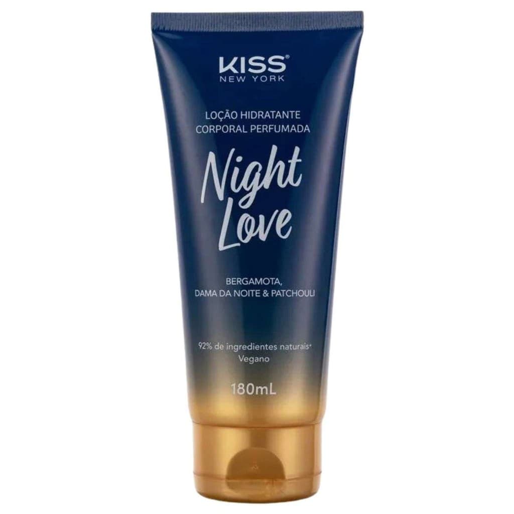 Kiss Locao Corporal Night Love 180ml LCB04B Hidratante Corporal Vegano, Pele Macia, Perfume Que Gruda Na Pele