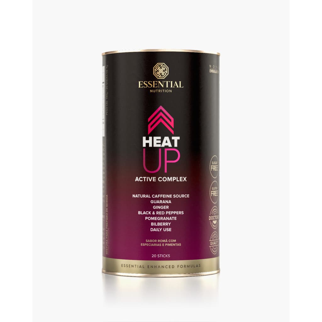 ESSENTIAL HEAT UP TUBO 140G/20 STICKS - SUPLEMENTO PRÉ TREINO