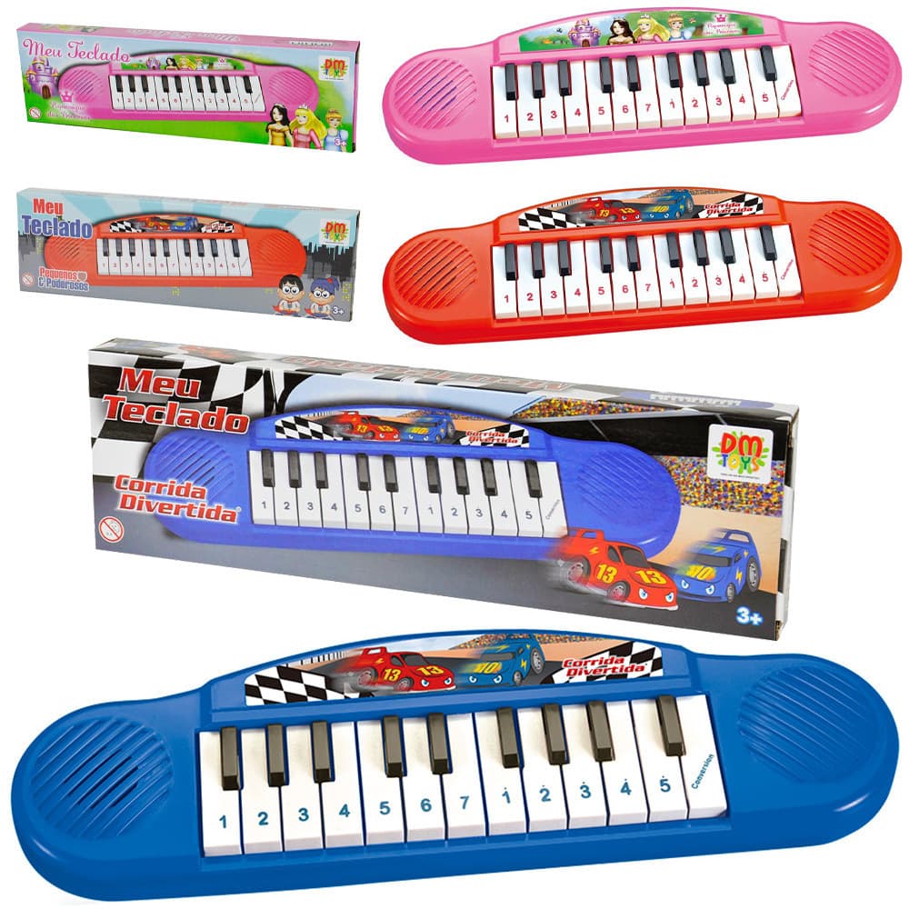 Teclado Educativo 22 Teclas Colorido Para Crianças Meninos Meninas Divertido Musical - DM Toys