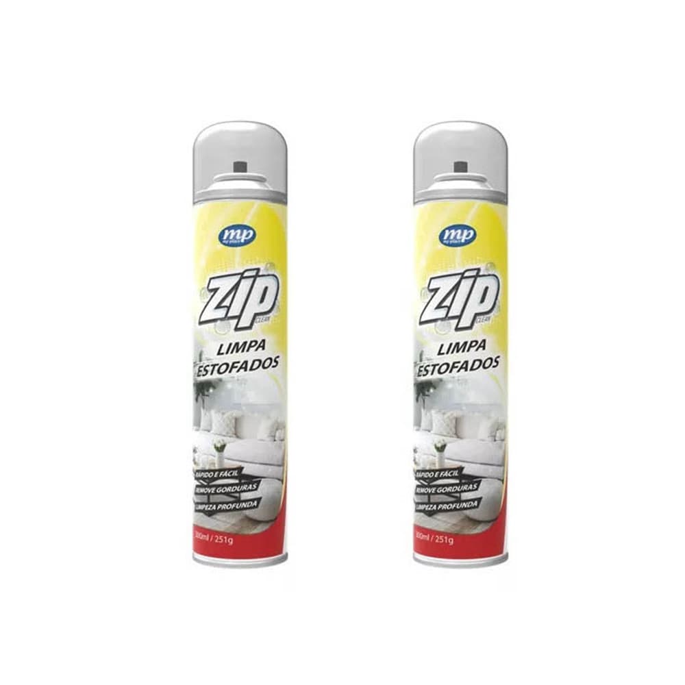 Kit 2 Unidades Limpa Estofados Carro e Sofá Spray Zip My Place 300ml