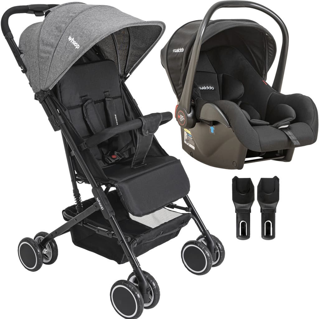 Carrinho de Bebe Mascote Grafite com Bebe Conforto Kiddo