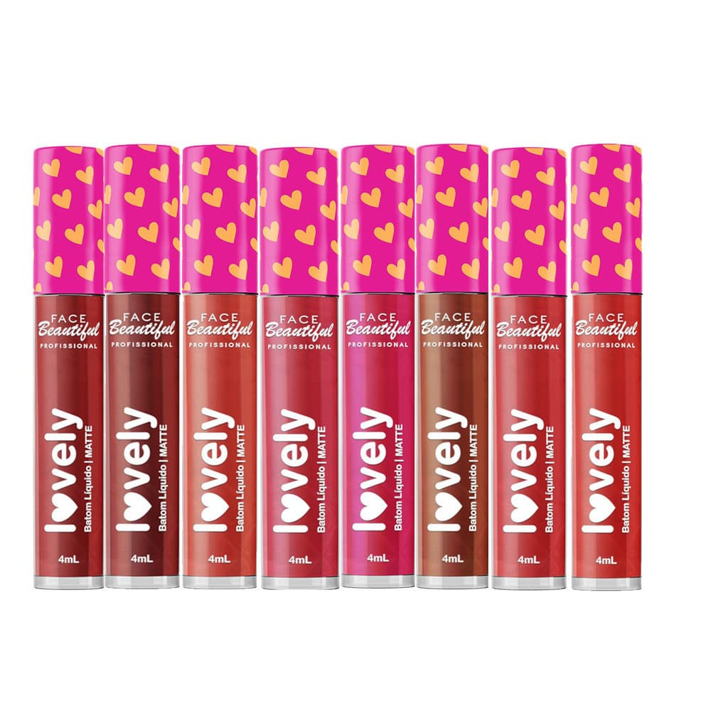 Batom Líquido Matte Vegano LOVELY by Face Beautiful Lançamento