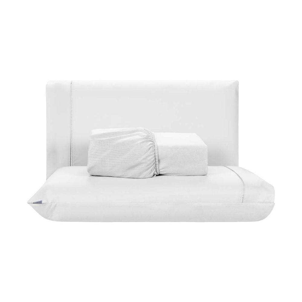 Jogo de Lençol Percal 4OO Fios Casal 3 Peças Ponto Palito com Elástico Padrão Cama Box Sleep