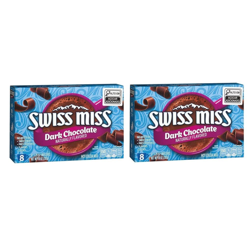 Kit 02 Achocolatados em Pó Dark Chocolate Swiss Miss 283g cada - importado EUA