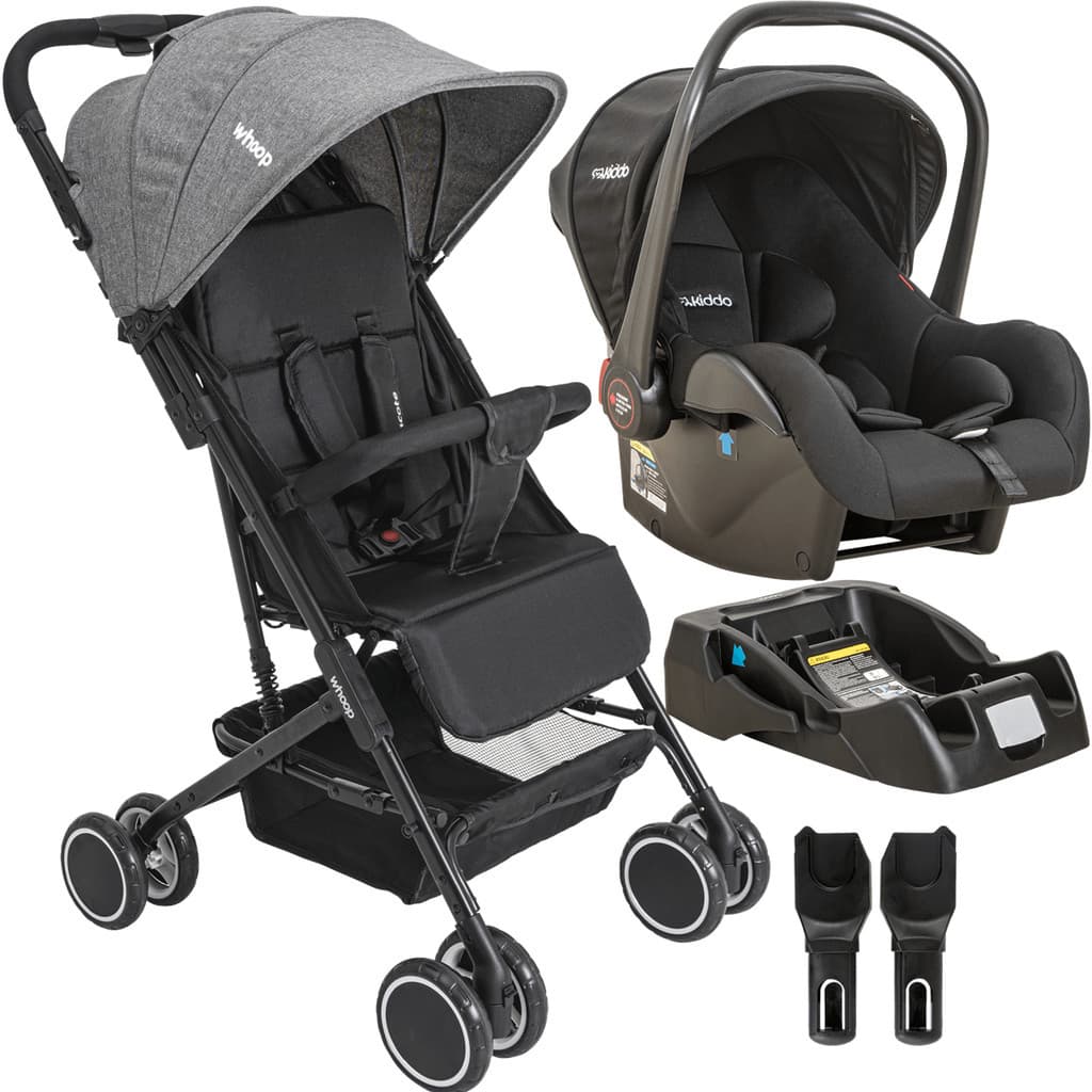 Carrinho Mascote Grafite Kiddo com Bebe Conforto e Base