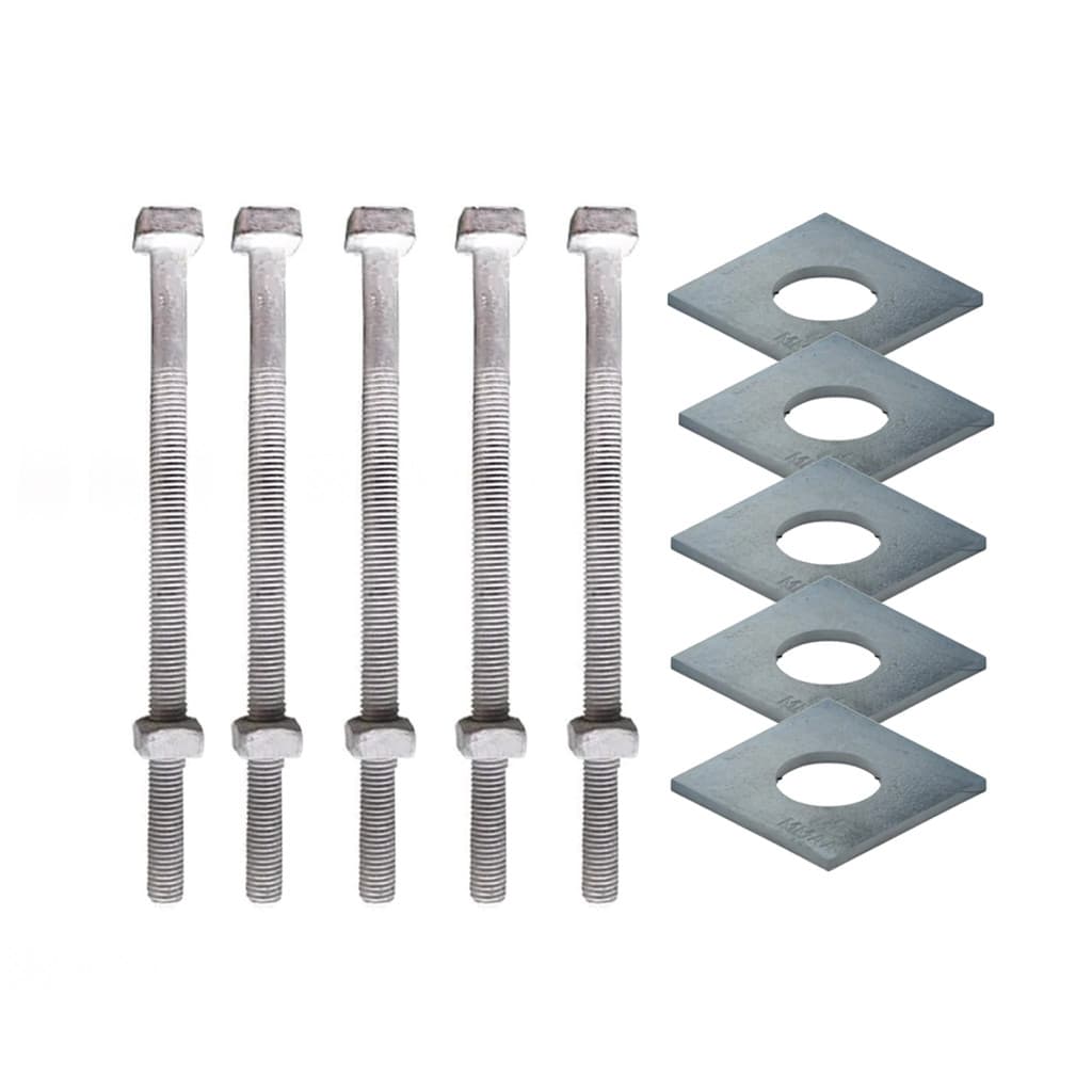 KIT 05 PARAFUSO GALV FOGO POSTE PADRAO 12X200MM 1/2X8" M12