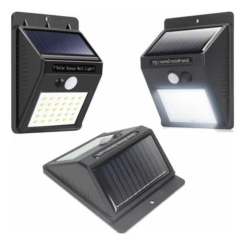 Luminária Led Solar 30 Leds Com Sensor De Presença Arandela