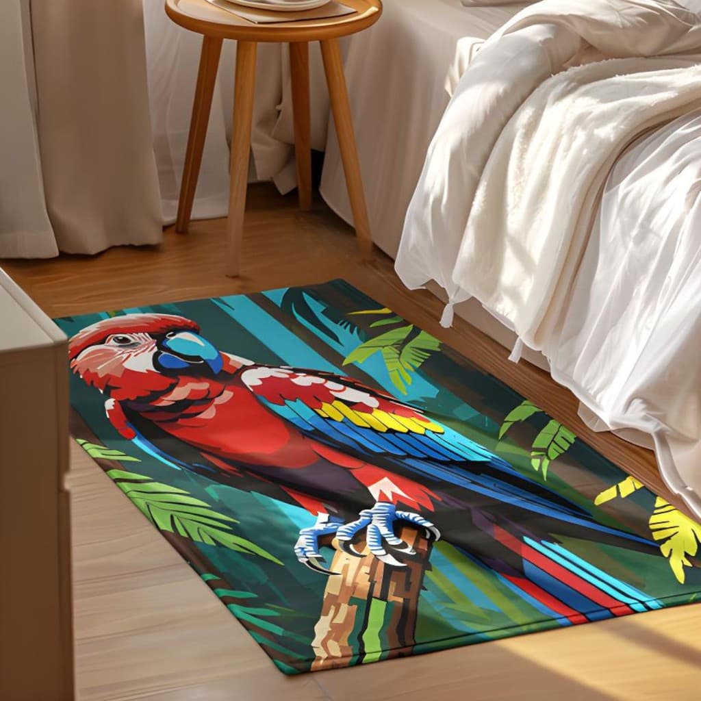 Tapete Decorativo Arara 118x70cm Antiderrapante Sala, Quarto e Escritório