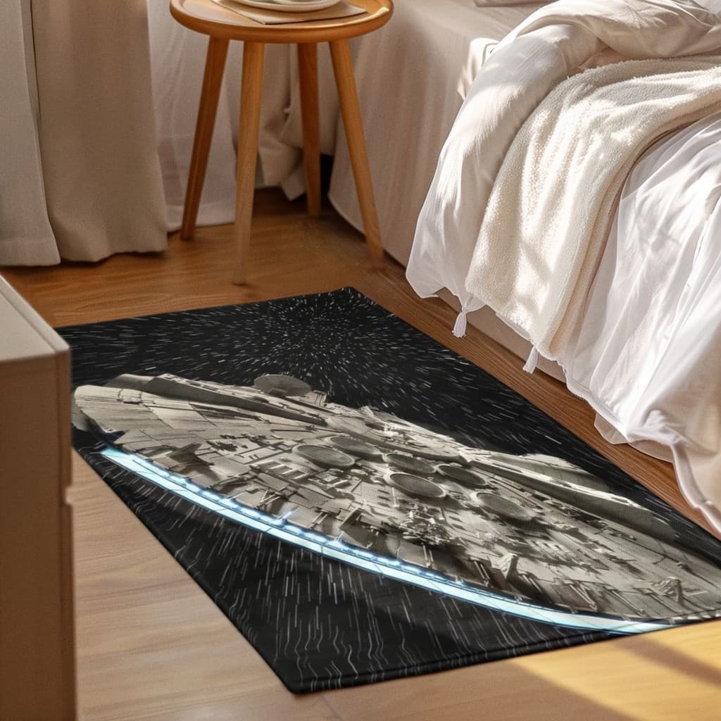 Tapete Decorativo Nave Star Wars 118x70cm Antiderrapante Sala, Quarto e Escritório