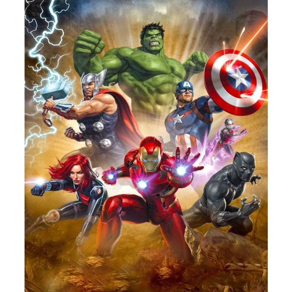 Kit De Pintura 5D Superhero DIY Diamond Para Adultos Diamante Completo , Art Craft Home Wall Decor , Hulk E Capitão América Iron Man
