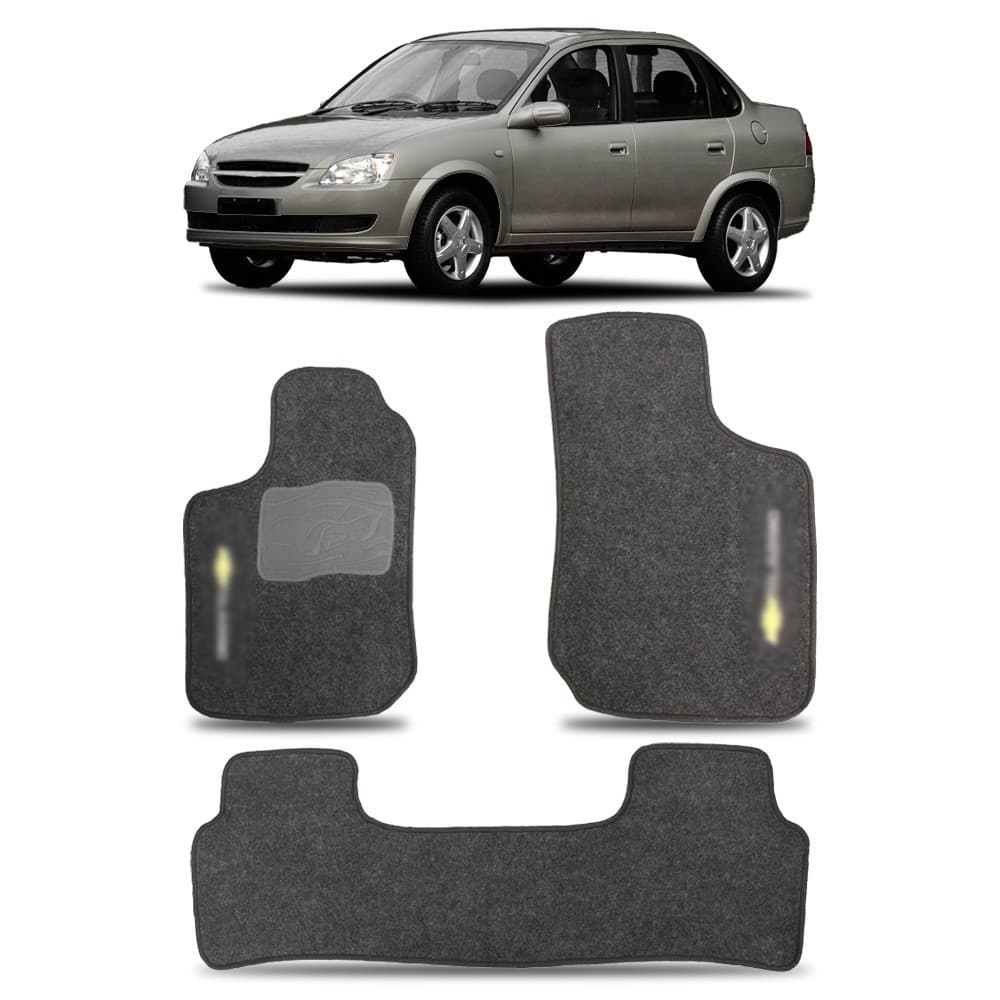 Jogo Tapete Corsa Classic Tapete Automotivo em Carpete para os Modelos de 2003 a 2016"