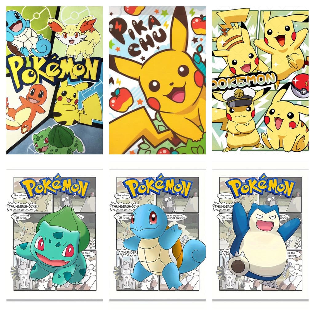 [KS] Pokémon 5d Pintura Diamante Cheio De Pasta Para Sala De Estardiamond Ponto Cruz Quarto Jantar Bordado Com Decoração