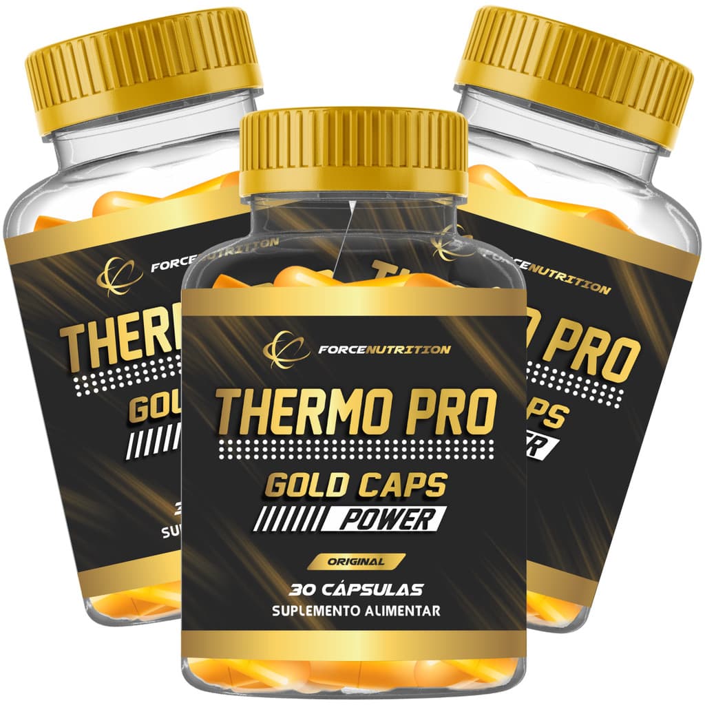 3 Thermo Pro Gold - Termogênico Concentrado Pré-Treino 90 Cápsulas