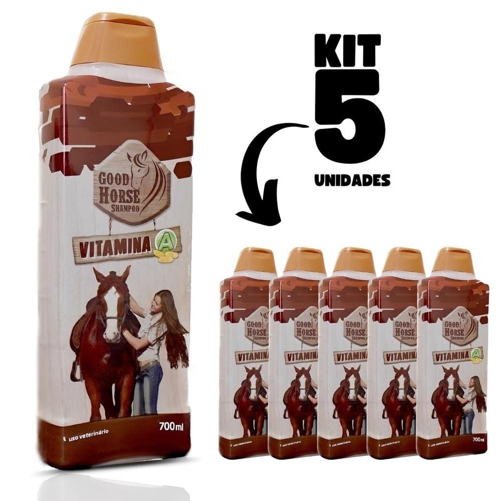 Kit 5 Shampoo para Cavalo Good Horse Vitamina A 700ml