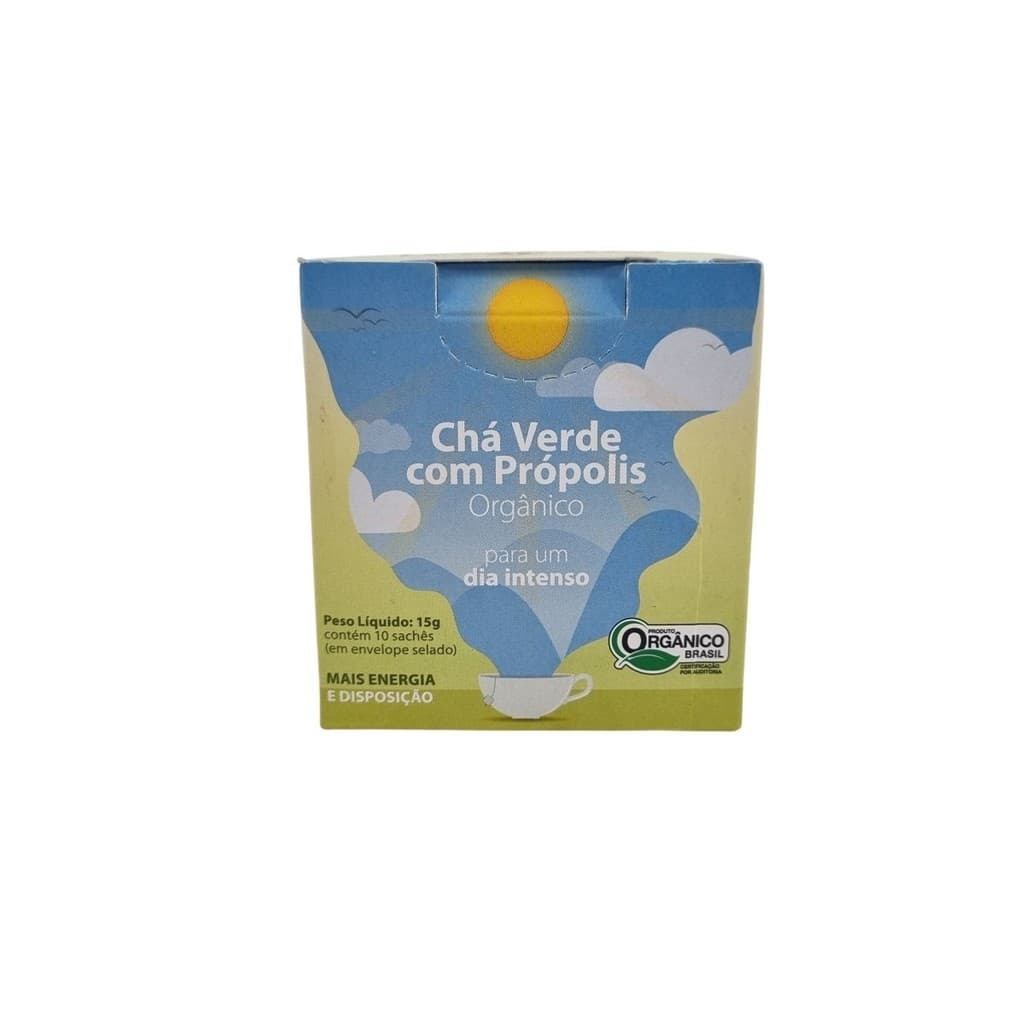 Chá Verde com Própolis Orgânico MN Própolis 10 Sachês 15g