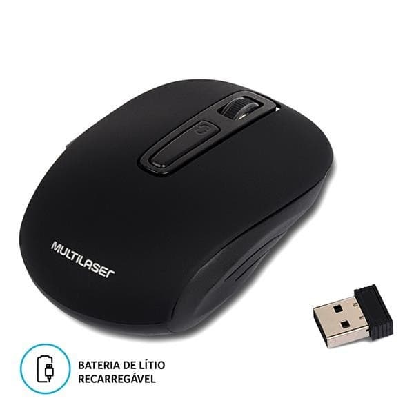 Mouse Sem Fio Wireless  Lítio Recarregavel Multilaser Mo277