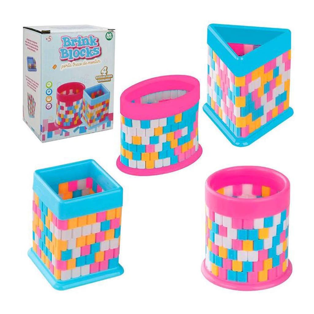Porta Treco Bloco de montar Block Mania 52 Peças Tipo Lego