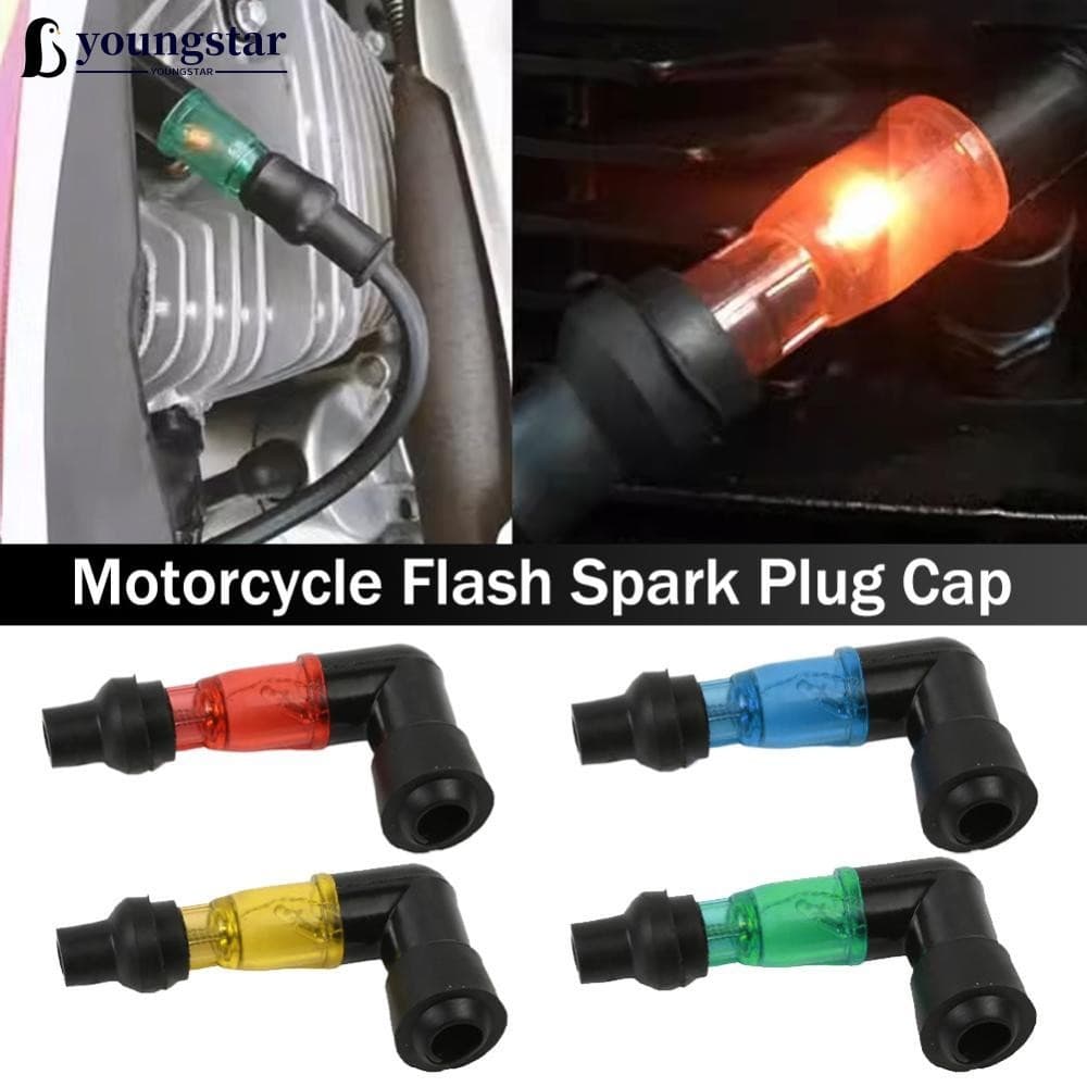 YOUNGSTAR Motocicleta Flash Vela De Ignição Tampa Da 90 Graus Piscando J3M8