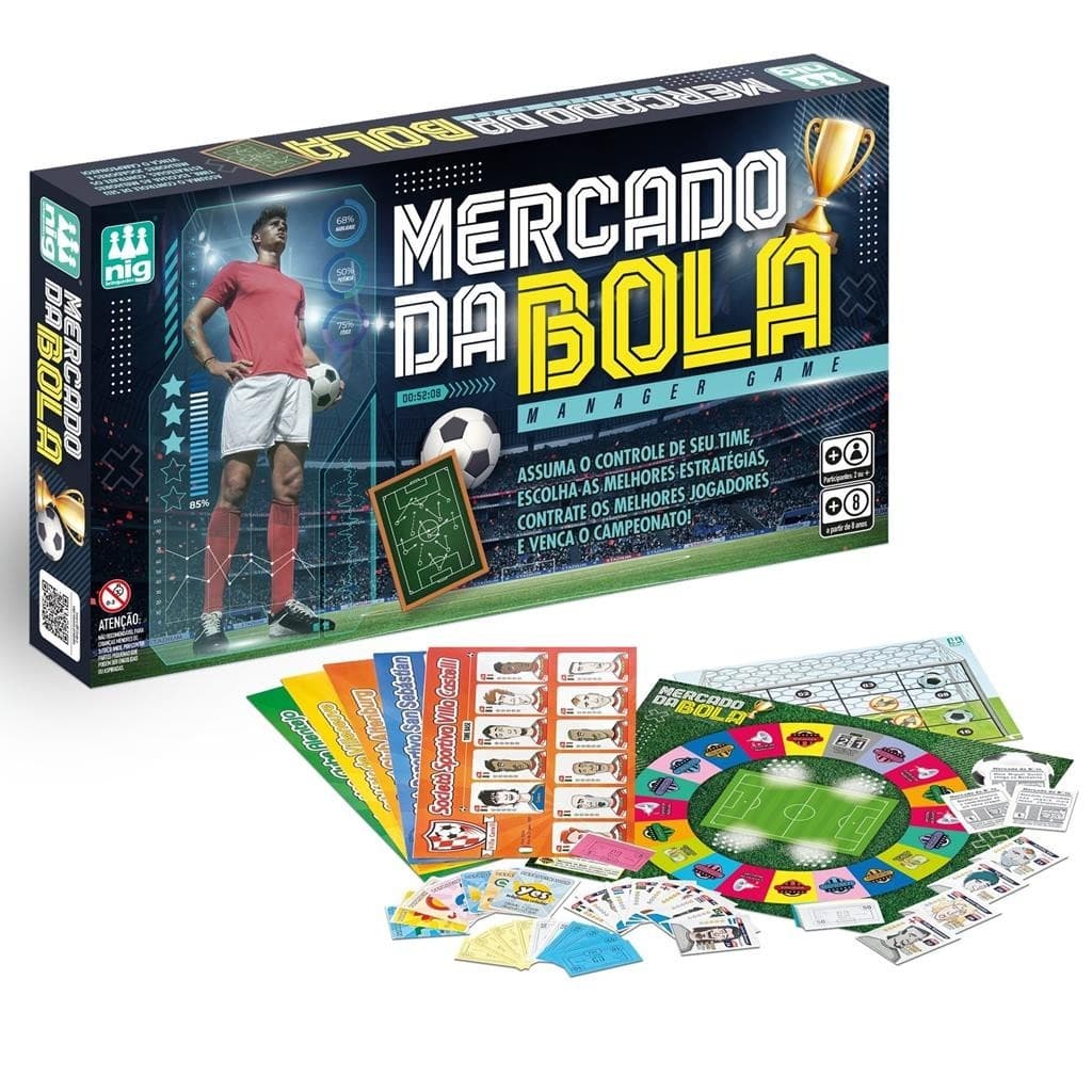 Tabuleiro Mercado Da Bola Jogo De Estragegia Tecnico Time De Futebol Divertido Para Toda A Familia - Nig Brinquedos