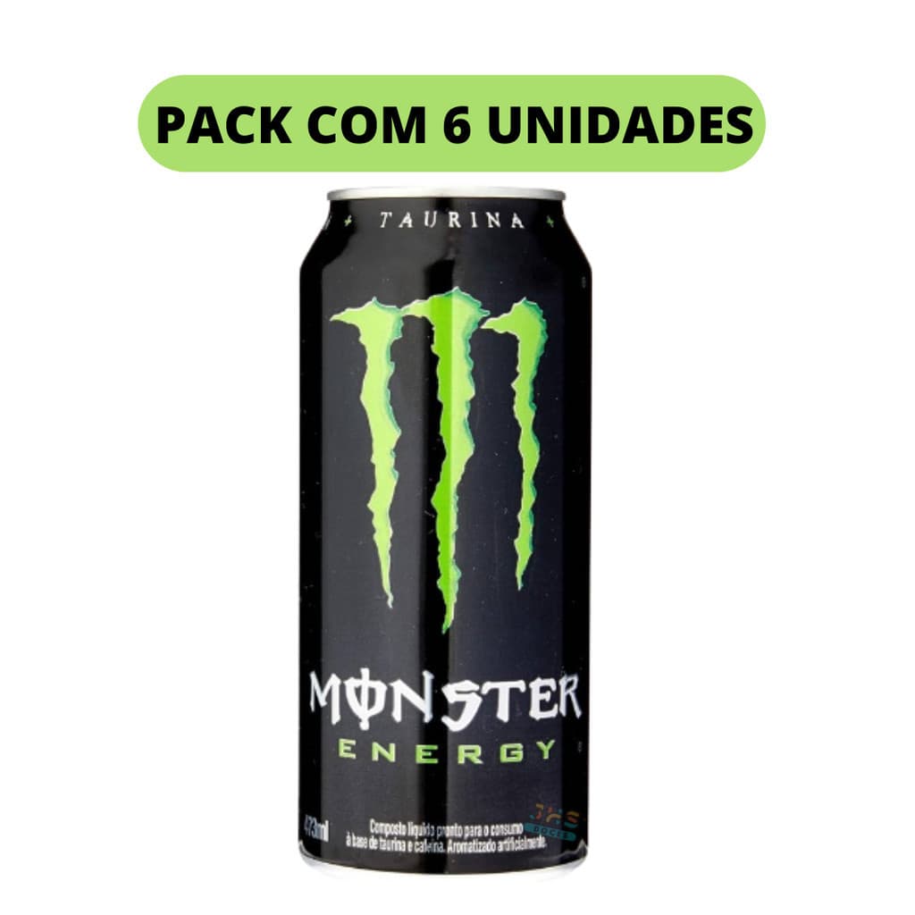Energético Monster Energy Lata 473ml Fardo Pack 6un Sabores