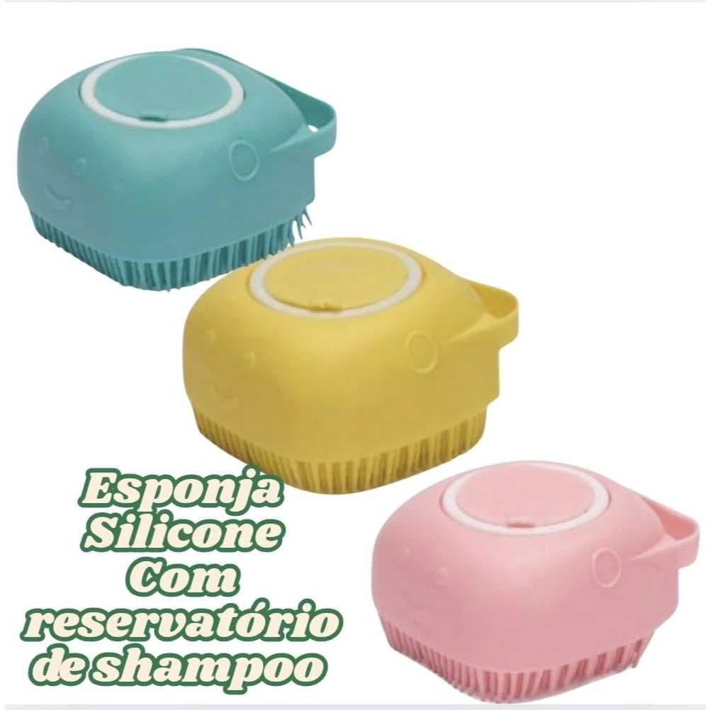 Esponja De Silicone Para Banho Com Dispenser Shampoo Sabonete Escova Pets Criança Adulto Vendas por cor