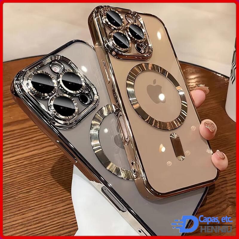 Capa Oficial De Ouro Deserto Para iPhone Air 17 16 15 14 13 12 11 Pro Max Transparente Magsafe Lente Magnética Proteger