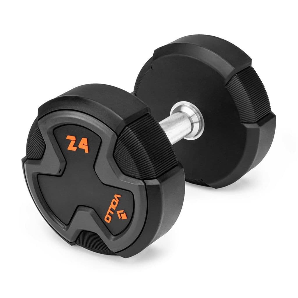 Halter Dumbbell 24kg Antiderrapante Vollo Peso Academia Musculação Treino Crossfit Anti-Rolagem
