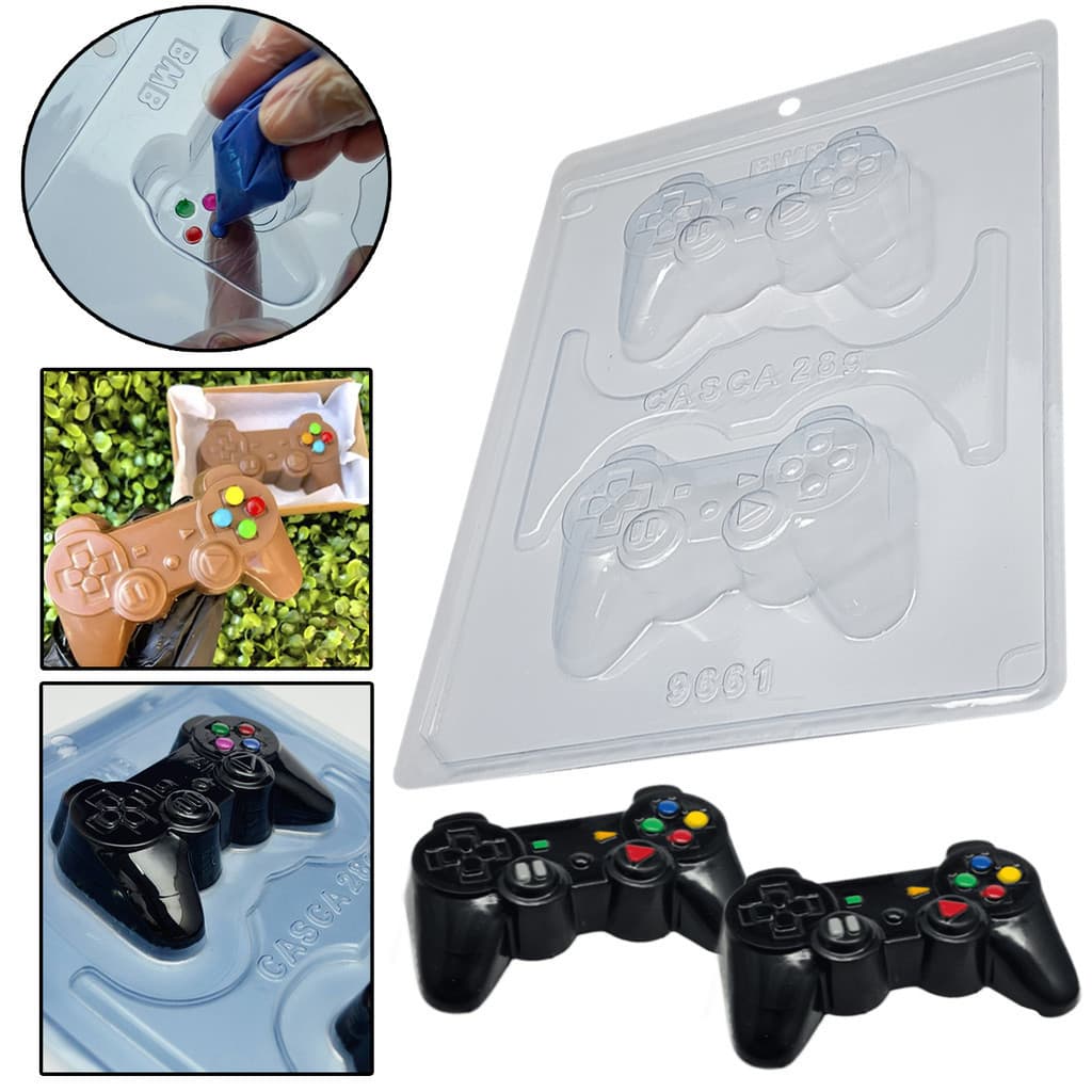 Forma Para Chocolate Silicone Video Game 3 Partes Controle Joystick BWM