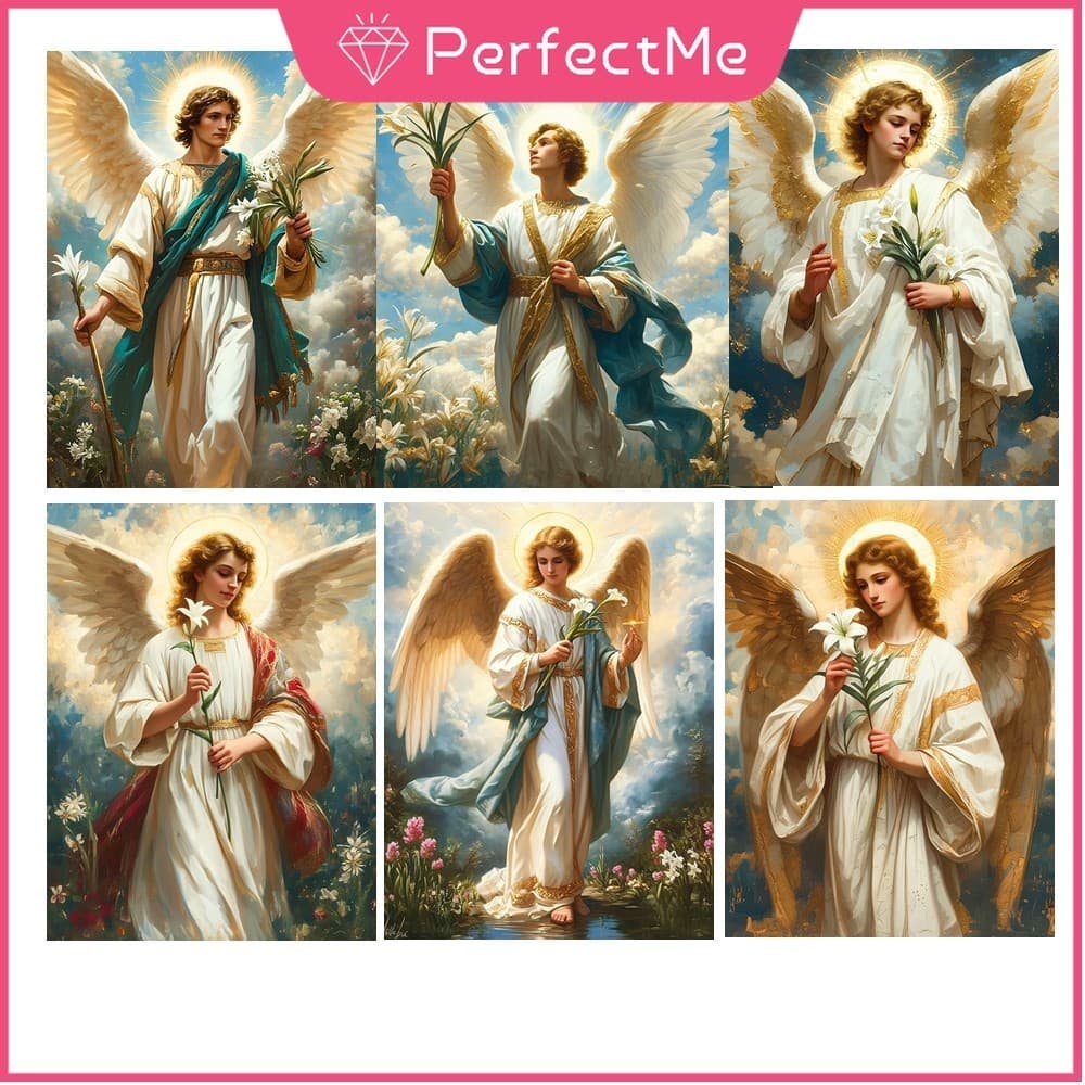 Pmjesus Angel 5D Pintura De Diamante Ponto Cruz Conjunto Completo De Diamantes Acrílica Redonda Para Decoração De Casa U