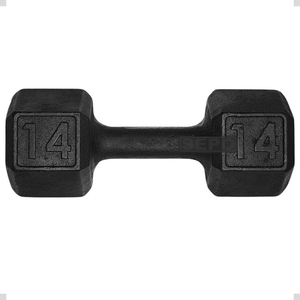 Halter 14 Kg Sextavado Un preto ferro academia treino casa Unidade Exercícios Musculação Hexagonal