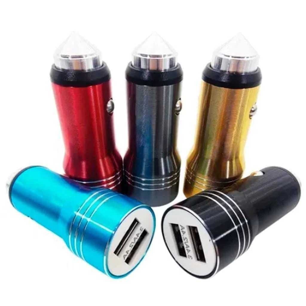 Carregador Veicular com 2 Entradas USB Carregamento Rápido