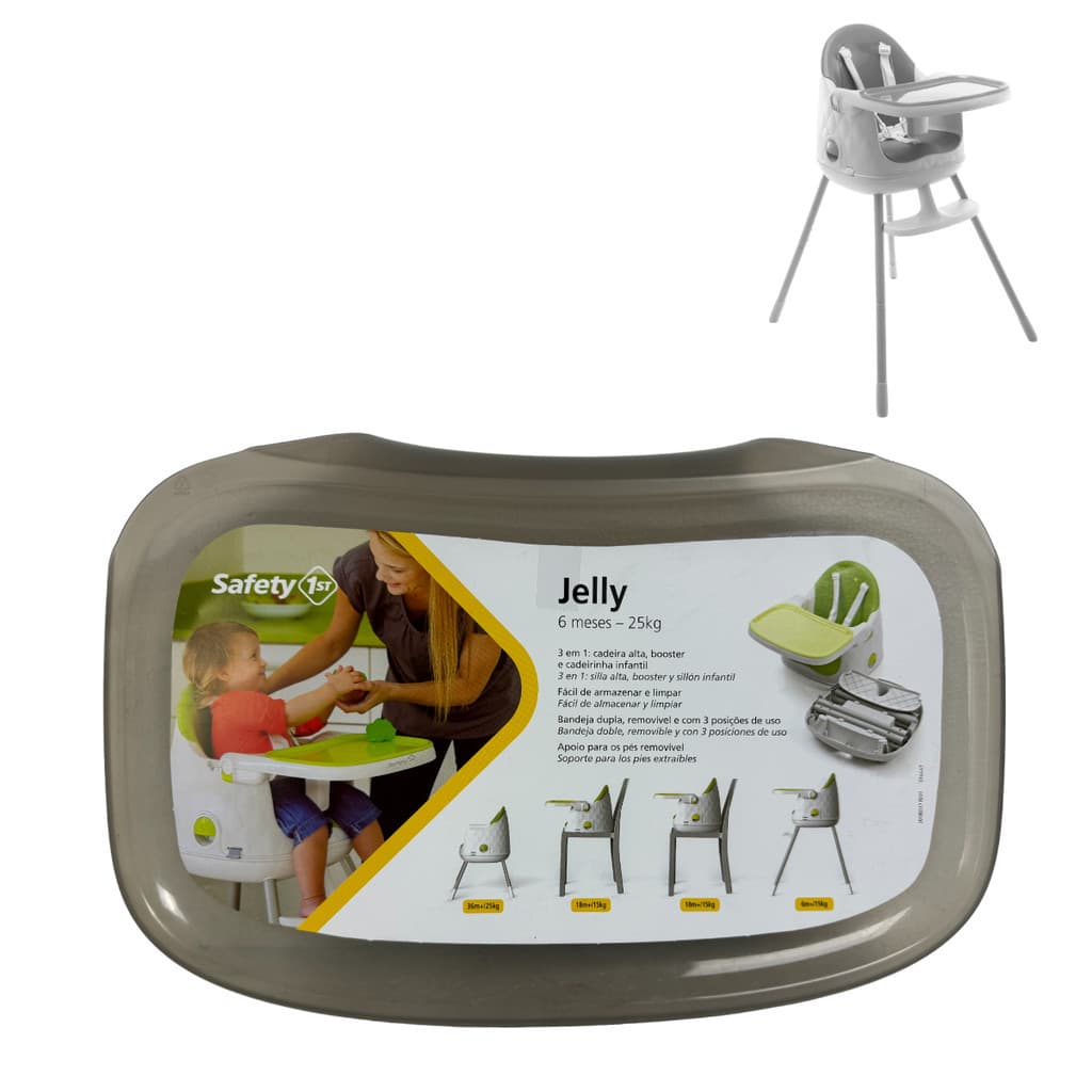 BANDEJA SUPERIOR CINZA PARA CADEIRA DE ALIMENTAÇÃO JELLY