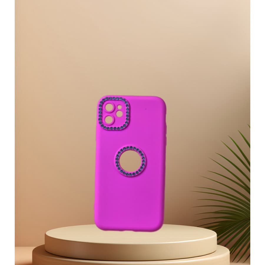 Capinha Capinha de Celular Compatível  IP 11 Silicone Aveludada Com Strass Brilhante Ref r9