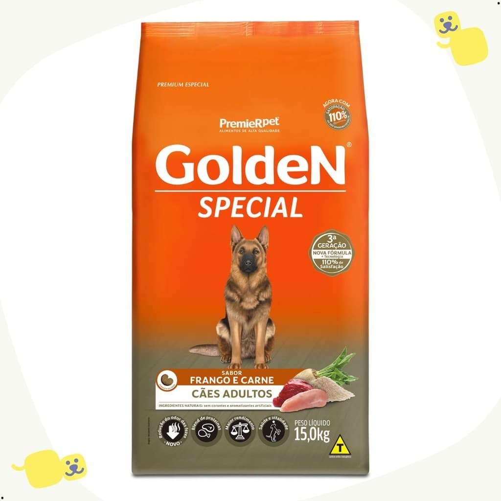 Ração para cachorro Ração para Cachorro 15kg Ração Golden Special Ração Golden 15kg Frango e Carne