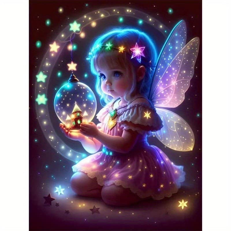 Kit De Pintura Com Diamante 5D-Decoração De Arte Para Parede De Menina Angel-Presentes Artesanais Casa Sala De Estar-Bordado De Bricolagem