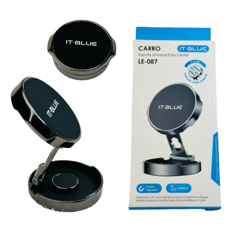 Suporte Celular Para Carros Magnetico 6 Imas It Blue It-087