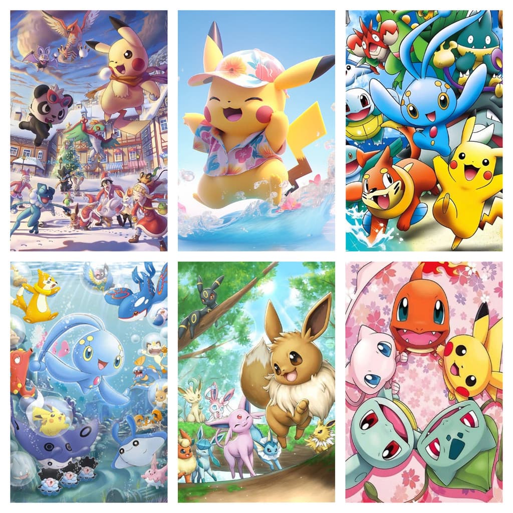 [PC] Pokémon 5d Pintura Diamante Cheio De Pasta Para Sala De Estardiamond Ponto Cruz Quarto Jantar Bordado Decoração De 