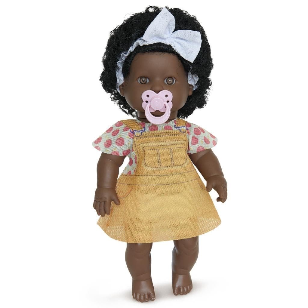 Boneca Coleção Danadinhas Negra Cabelo Cacheado Com Chupeta - Milk Brinquedos