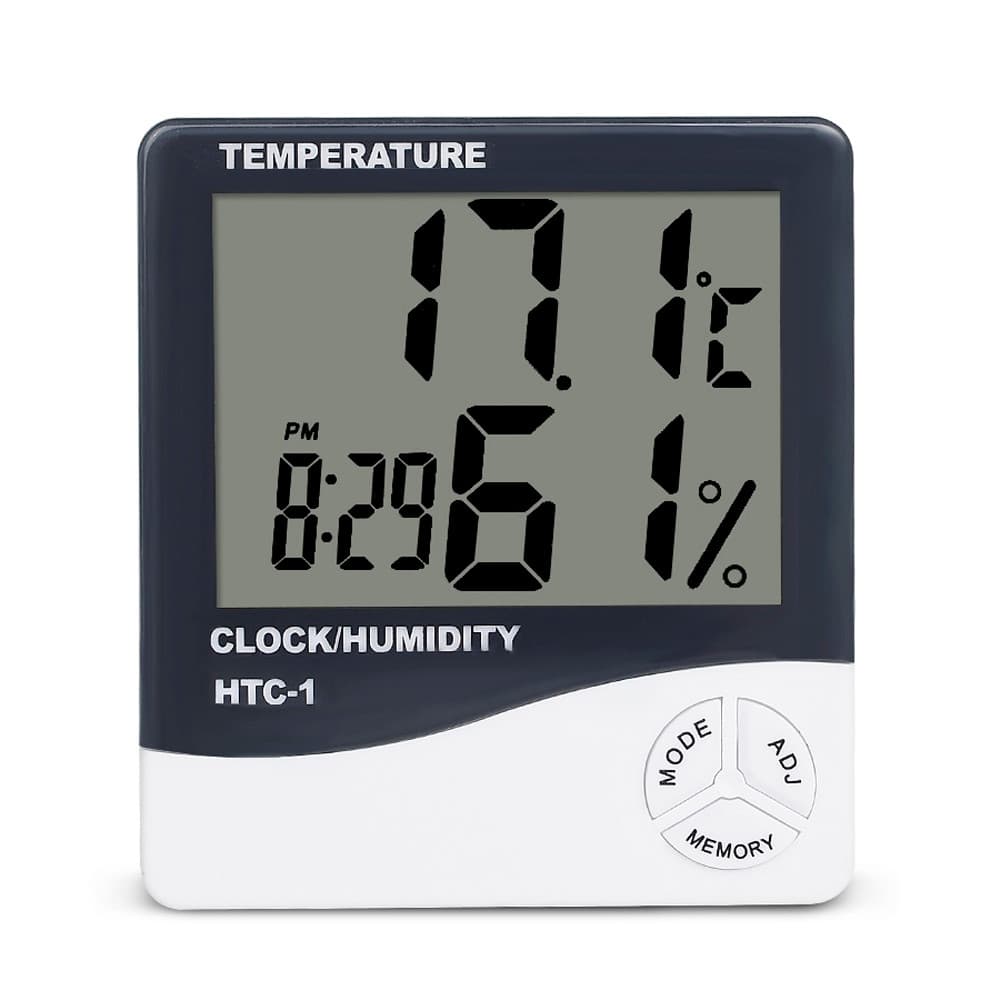 Termo Higrômetro Medidor Umidade e Temperatura Relógio Digital