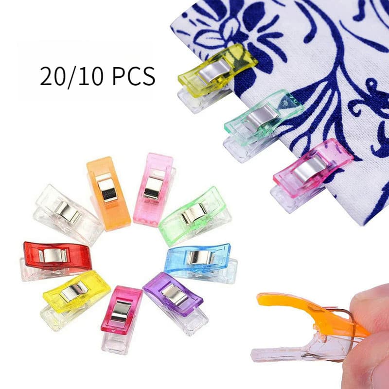 20/10 PCS Clips de Costura Multiuso Colorido Prendedor Tecido Patchwork Tricô Ferramenta Costura