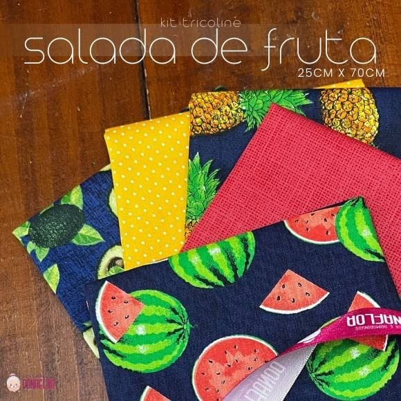 Kit 5Tricolines Salada 25cm X 70cm 100% Algodão -para Panos de Prato, Fraldas  e Patchwork