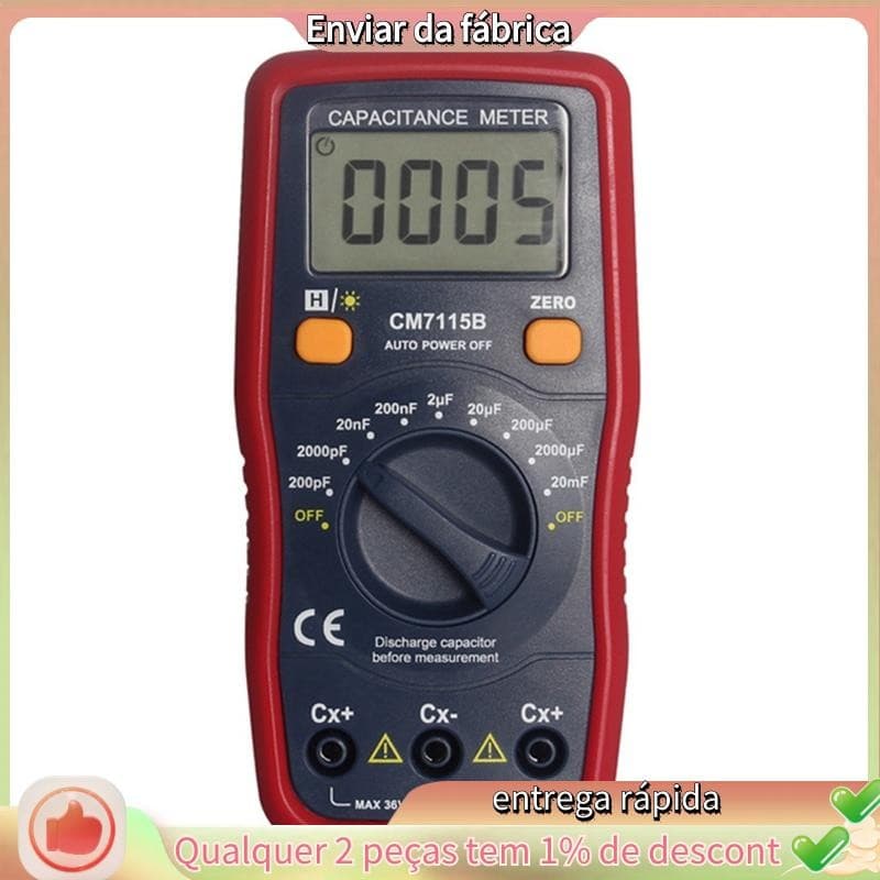 CM7115B Medidor De Capacitância Multímetro Digital Ferramenta De Medição De Display LCD , Atualização CM-7115A