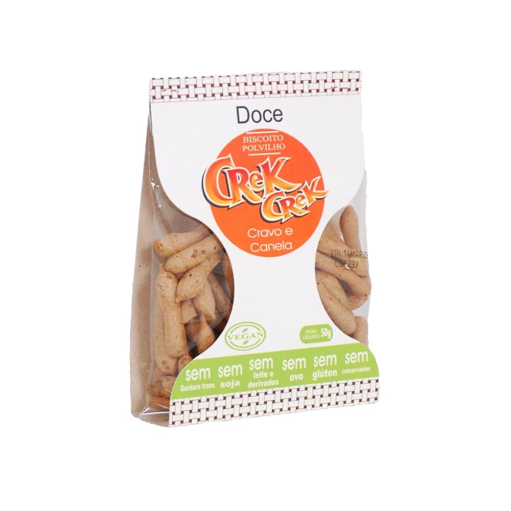 Biscoito de Polvilho Doce Vegano Lanchinho Petisco Saudável Sem Glúten Cravo e Canela