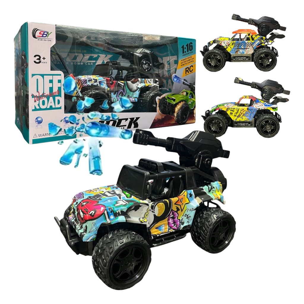 Carrinho De Controle Remoto Off Road Lançador De Bolinhas