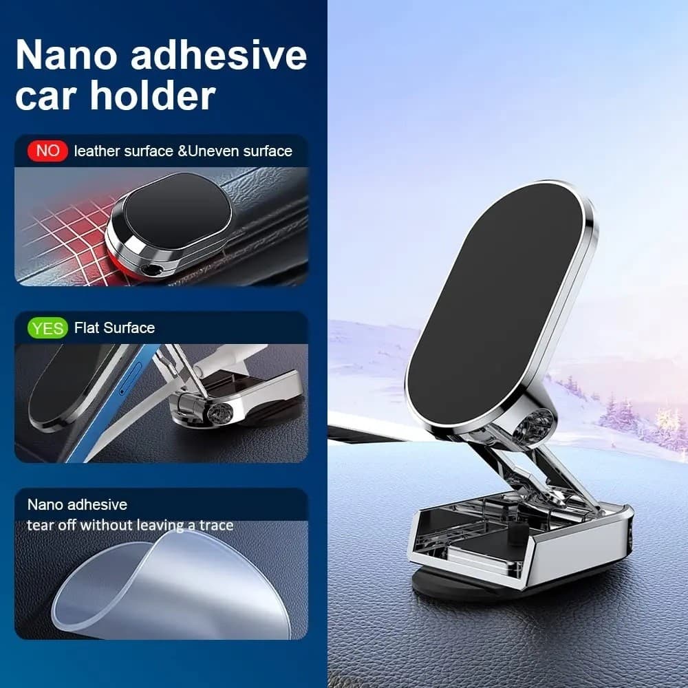 Suporte Magnético Dobrável Telefone Carro Metal Universal Móvel Montagem Magnética Respiradouro Ar