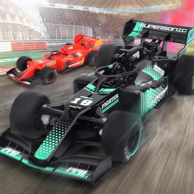 Carrinho recarregavel de Controle Remoto Formula 1 alta velocidade solta fumaça